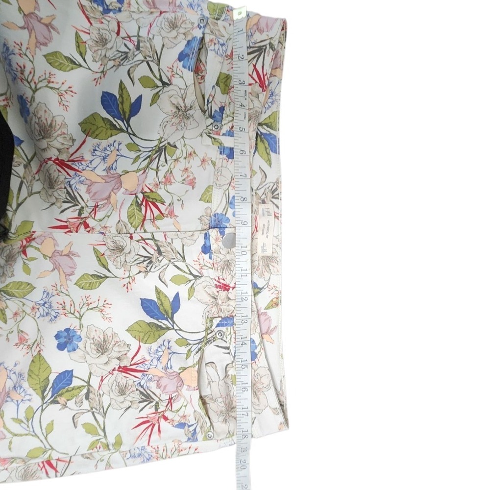 J Jill Floral Print Cropped Pants Casual Trousers